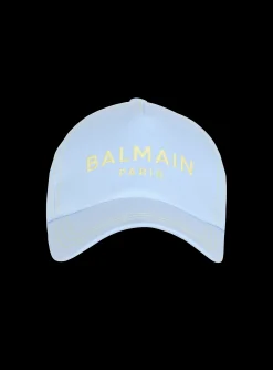 Cotton Cap With Paris Embroidery-Balmain New