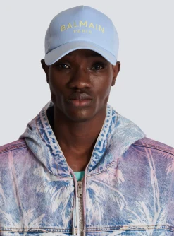 Cotton Cap With Paris Embroidery-Balmain New