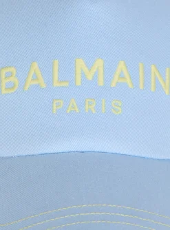 Cotton Cap With Paris Embroidery-Balmain New