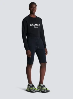 Cotton Shorts With Flocked Paris Logo-Balmain Best Sale