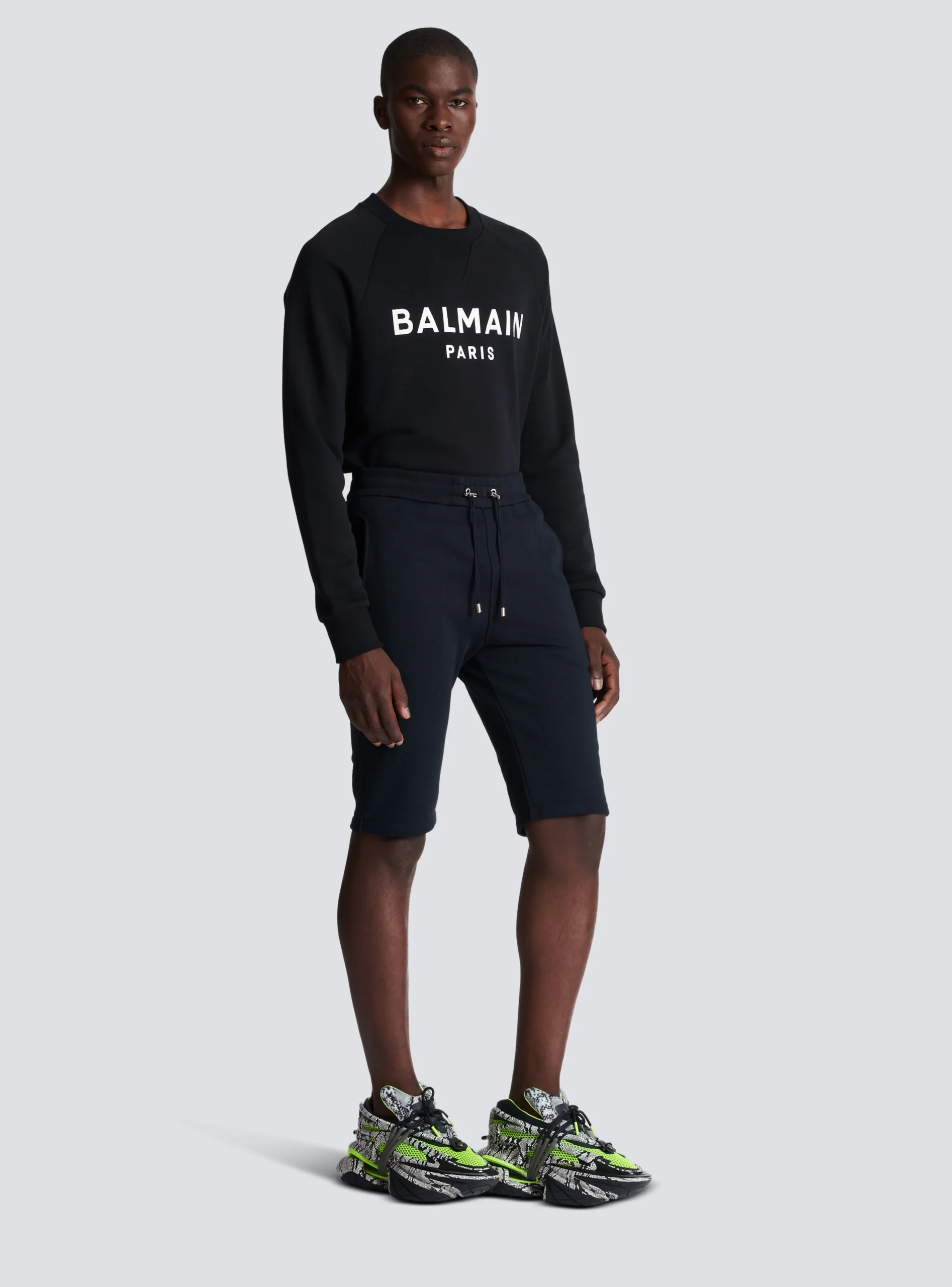 Cotton Shorts With Flocked Paris Logo-Balmain Best Sale