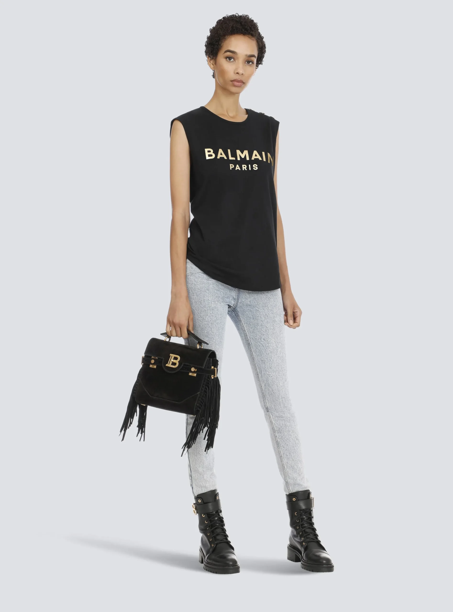 Cotton T-shirt With Logo Print-Balmain Online