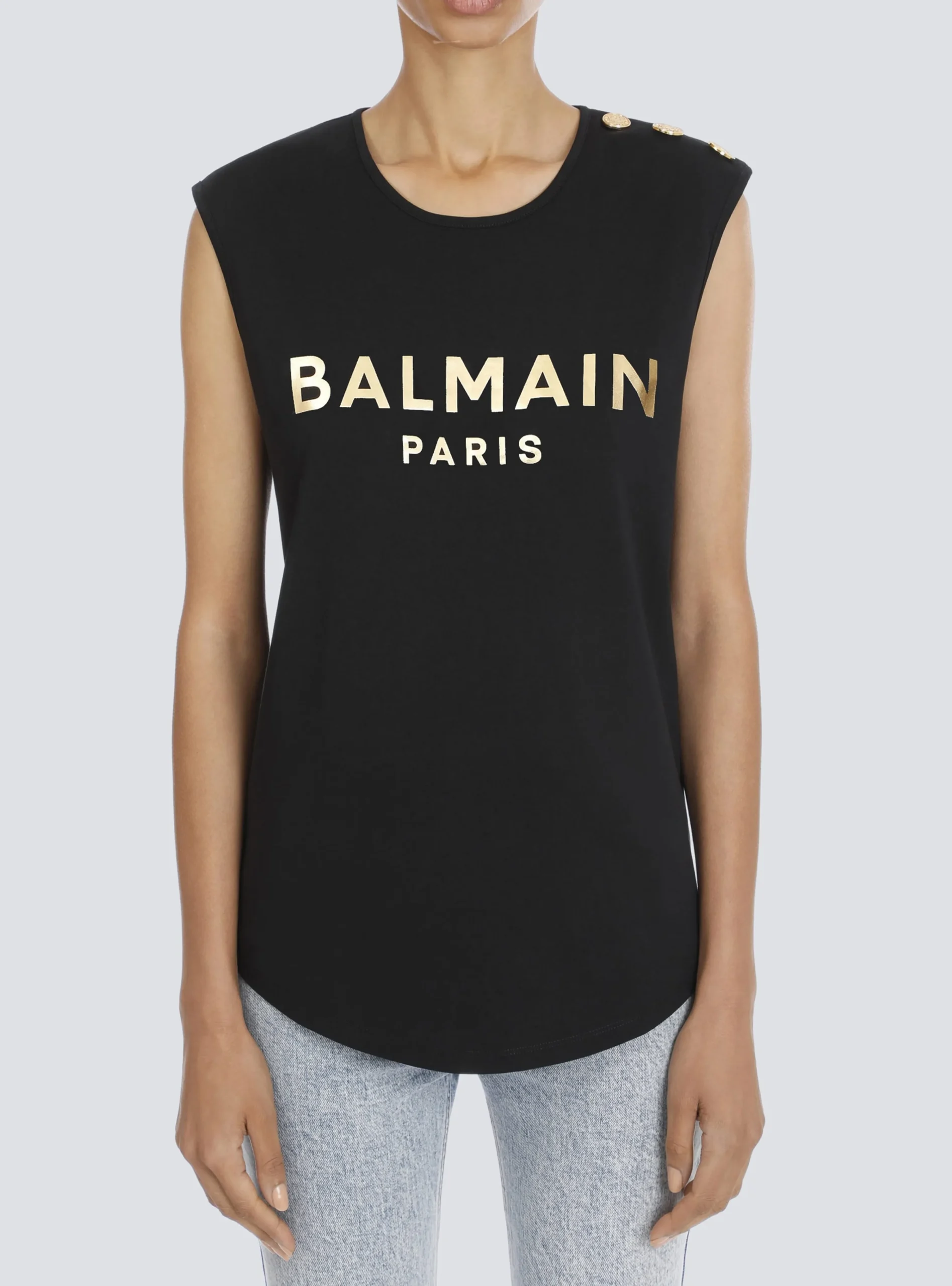 Cotton T-shirt With Logo Print-Balmain Online