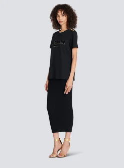 Cotton T-shirt With Flocked Metallic Logo-Balmain Hot