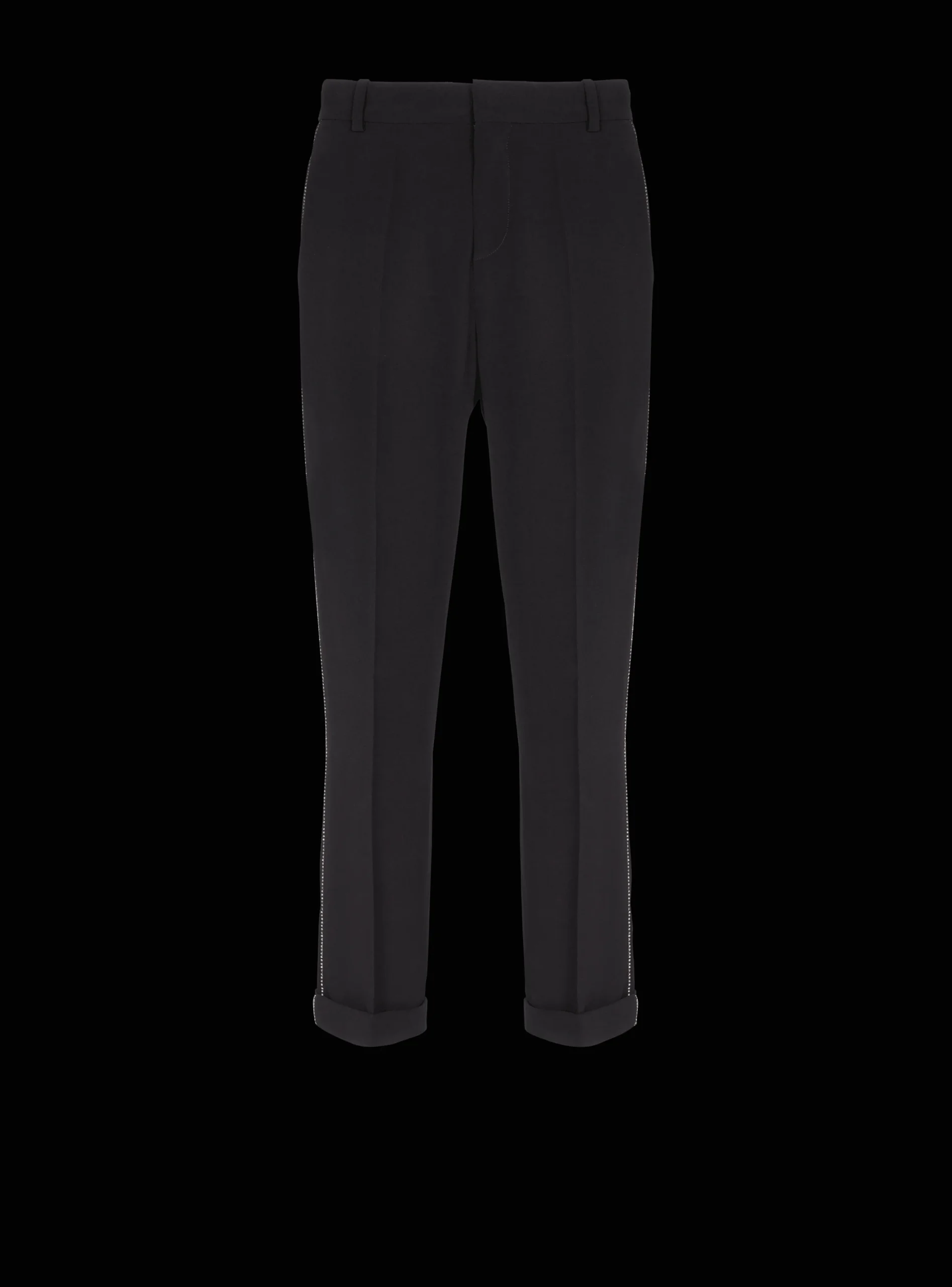 Crepe And Rhinestone Trousers-Balmain New