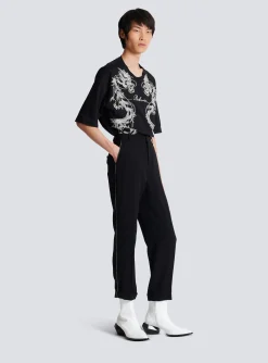 Crepe And Rhinestone Trousers-Balmain New