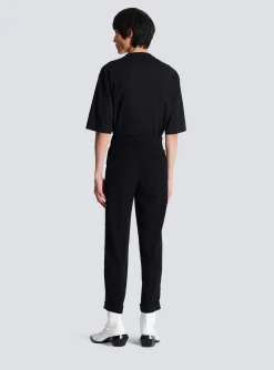 Crepe And Rhinestone Trousers-Balmain New