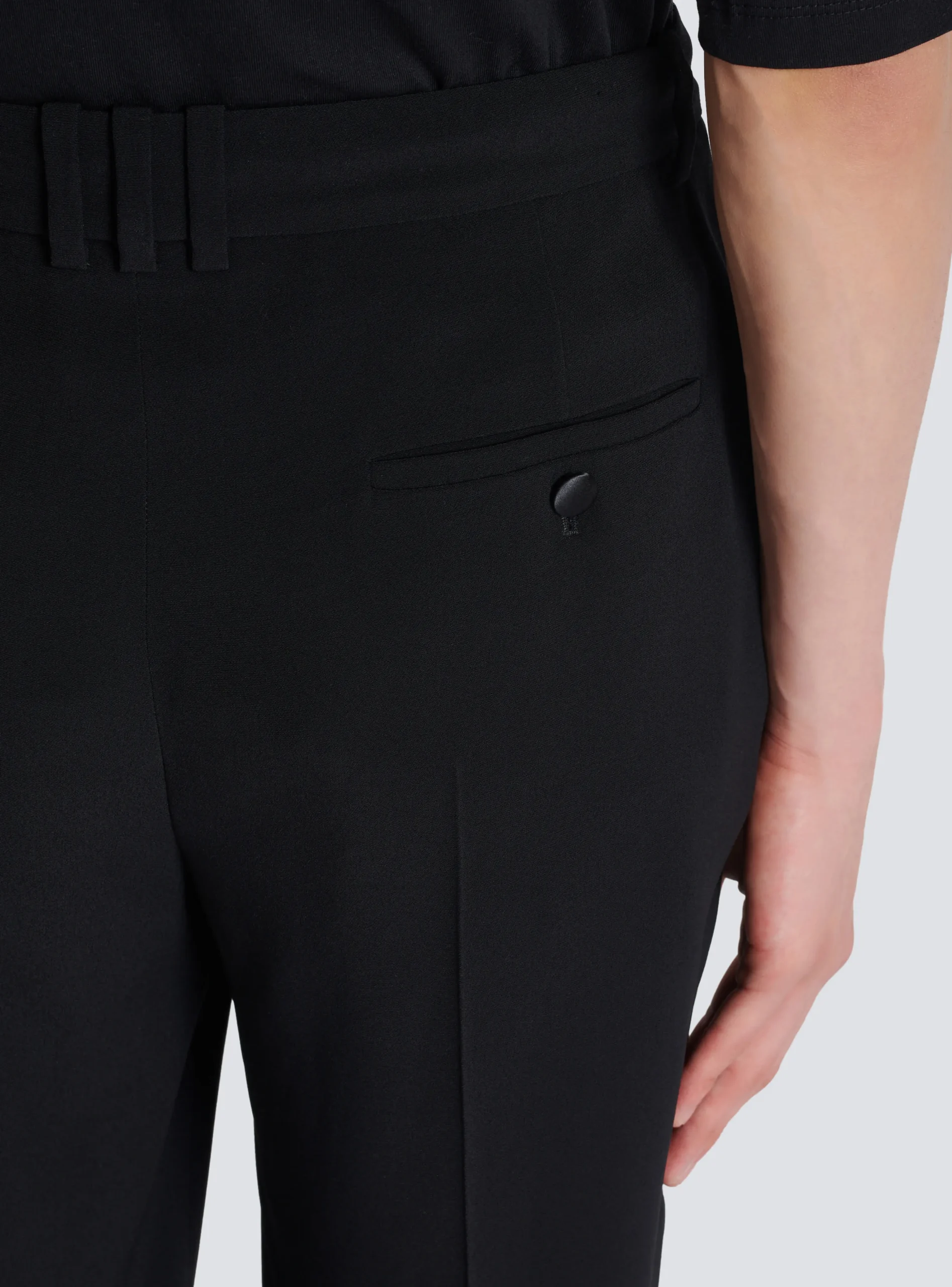 Crepe And Rhinestone Trousers-Balmain New