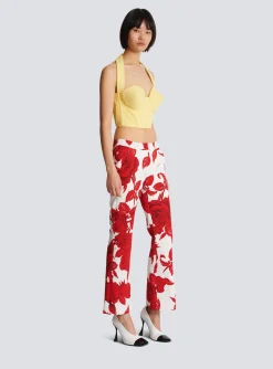 Crepe Halterneck Crop Top-Balmain Store