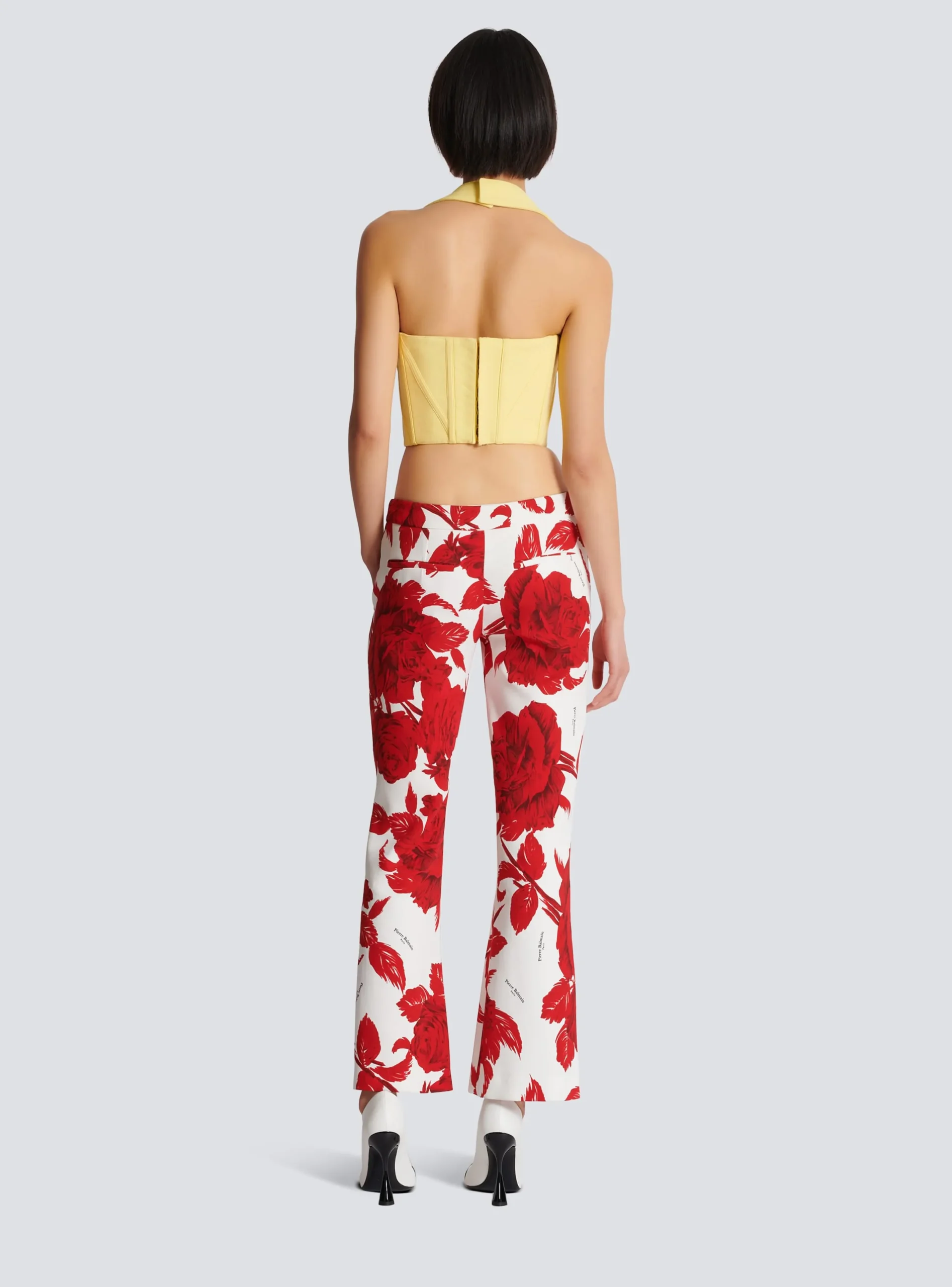 Crepe Halterneck Crop Top-Balmain Store