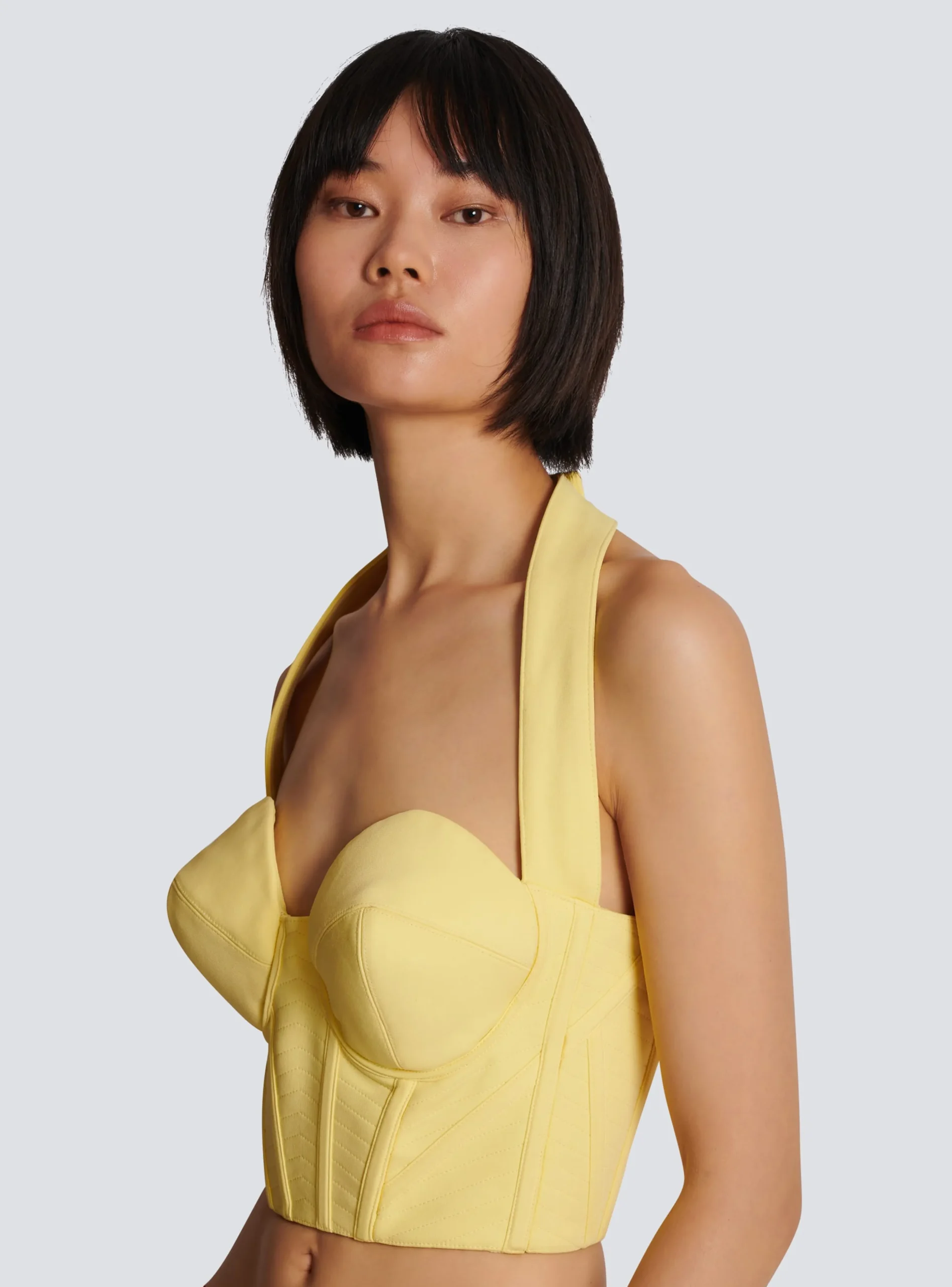 Crepe Halterneck Crop Top-Balmain Store