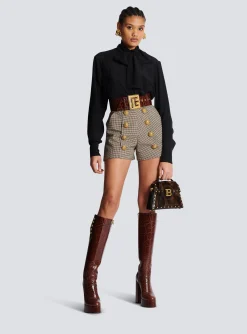 Crepe Shirt With Bow Collar-Balmain Store