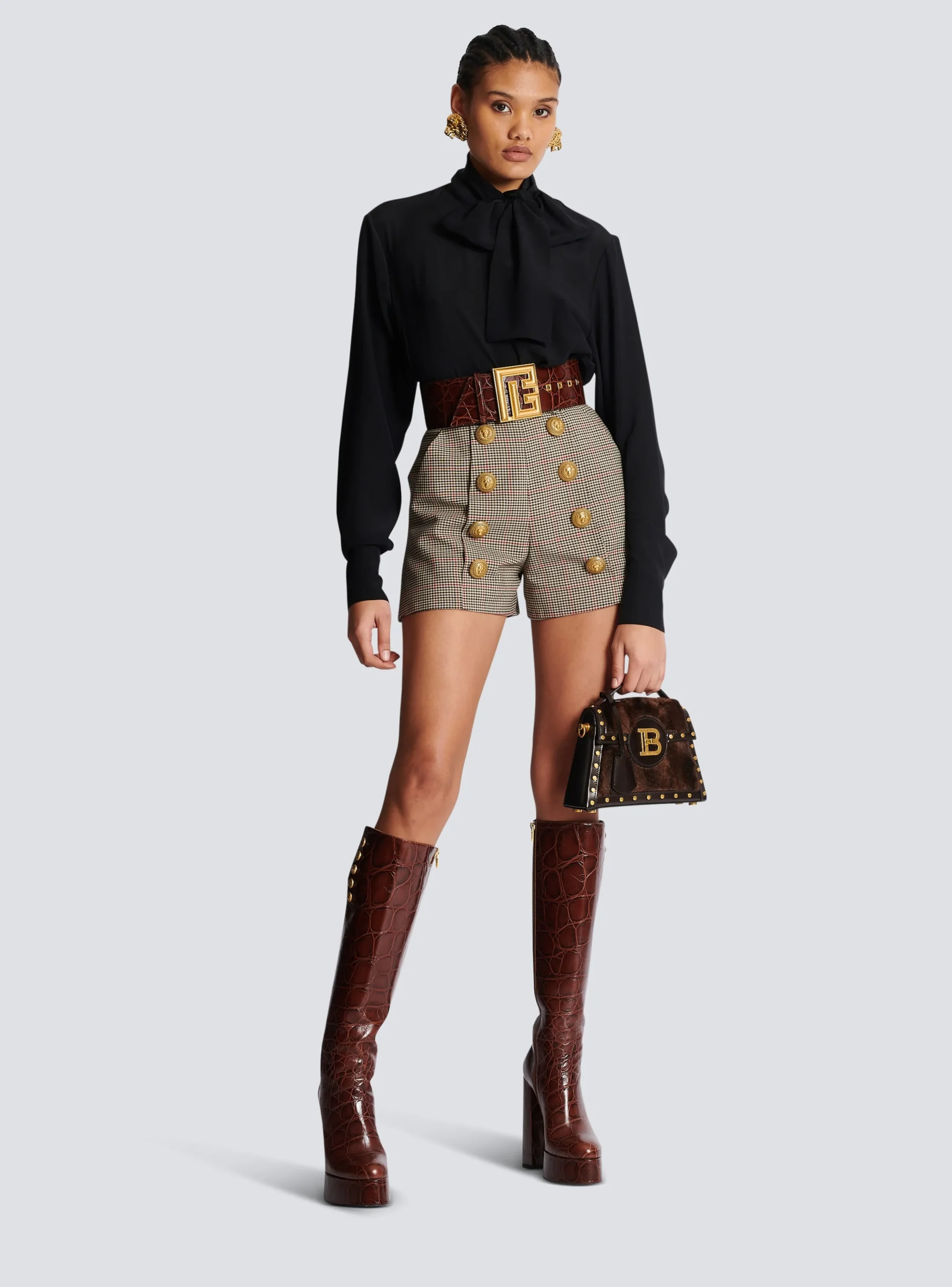 Crepe Shirt With Bow Collar-Balmain Store