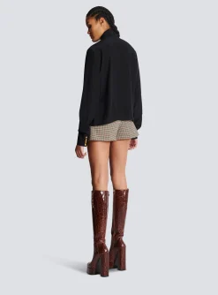Crepe Shirt With Bow Collar-Balmain Store