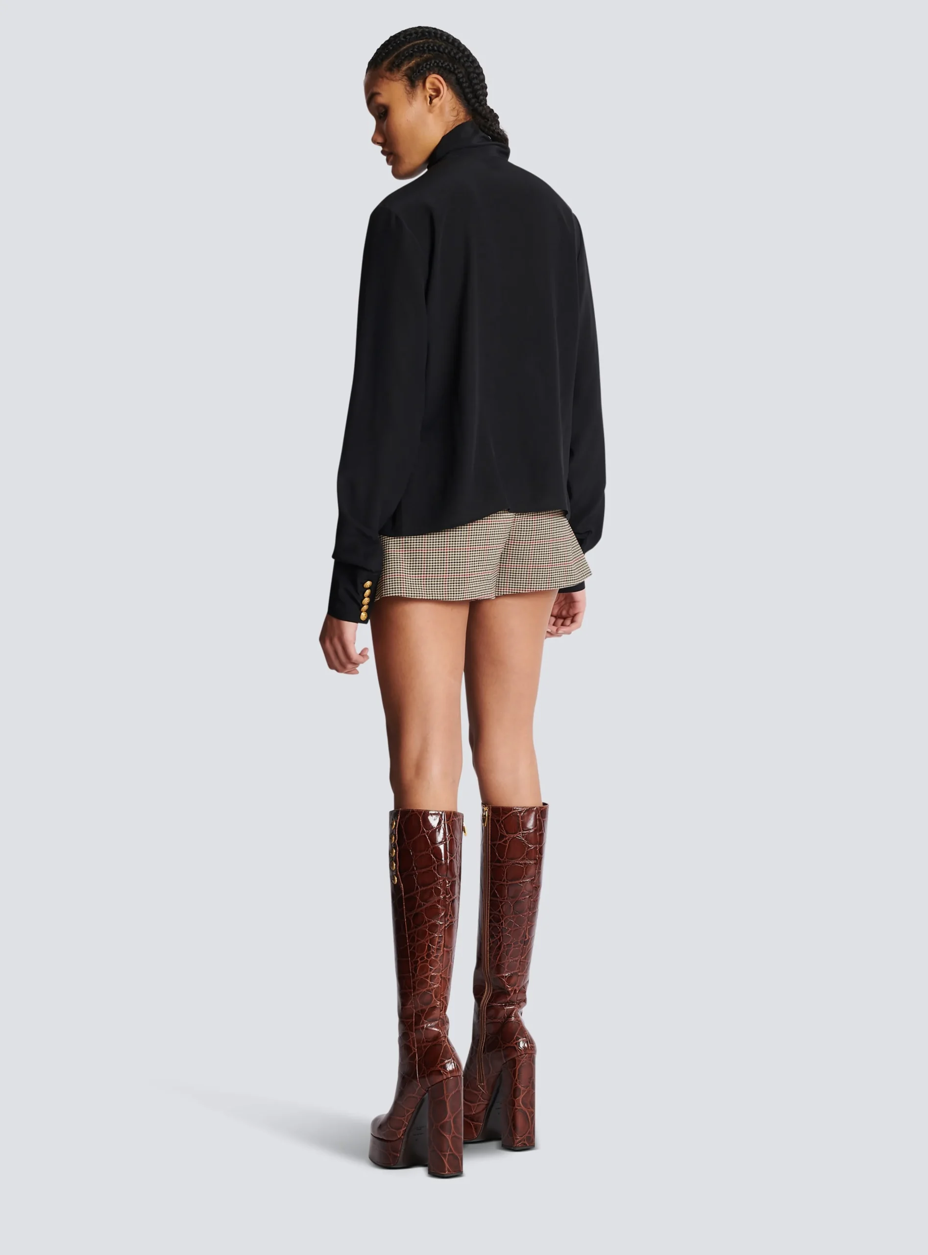 Crepe Shirt With Bow Collar-Balmain Store