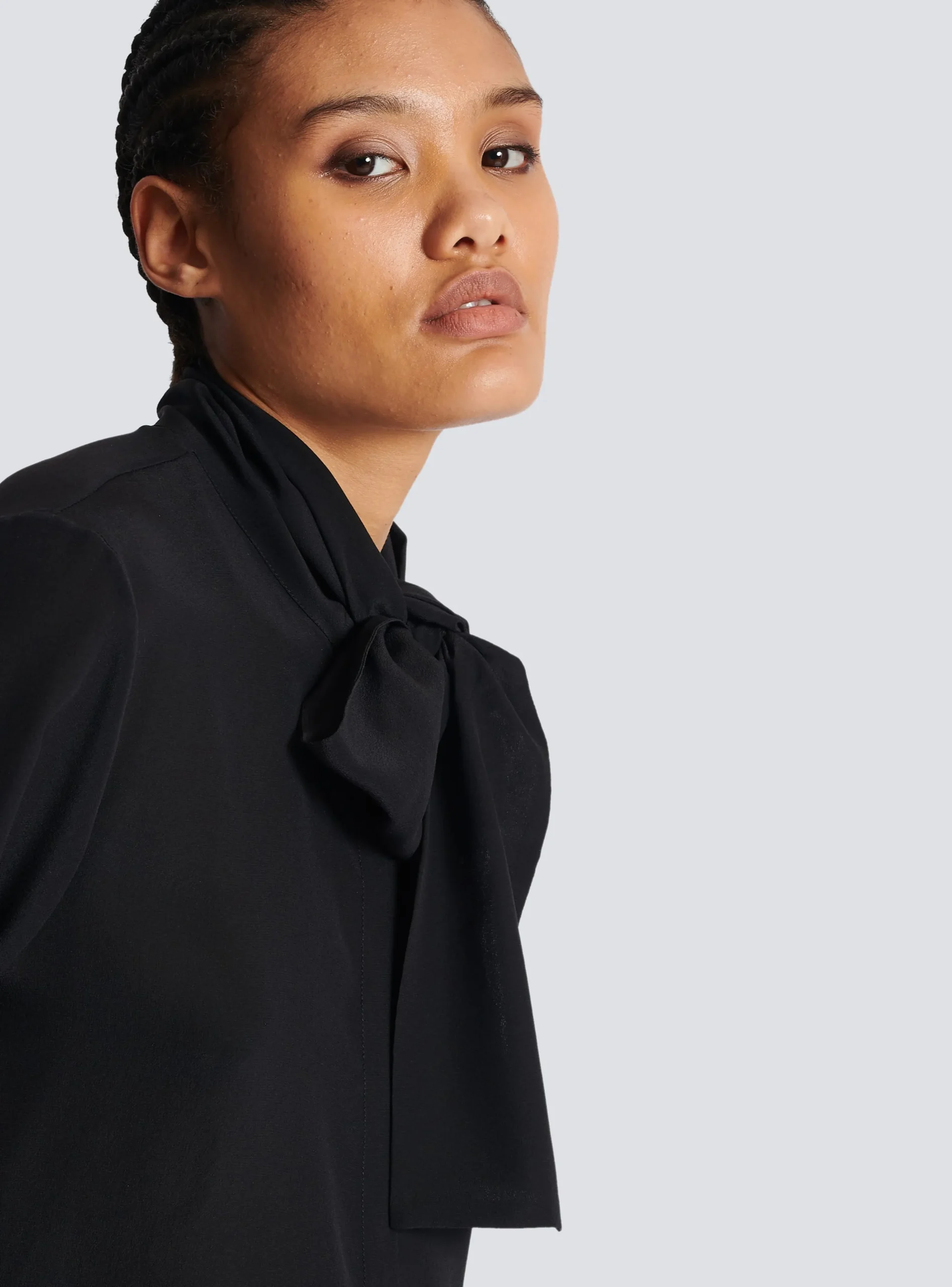 Crepe Shirt With Bow Collar-Balmain Store
