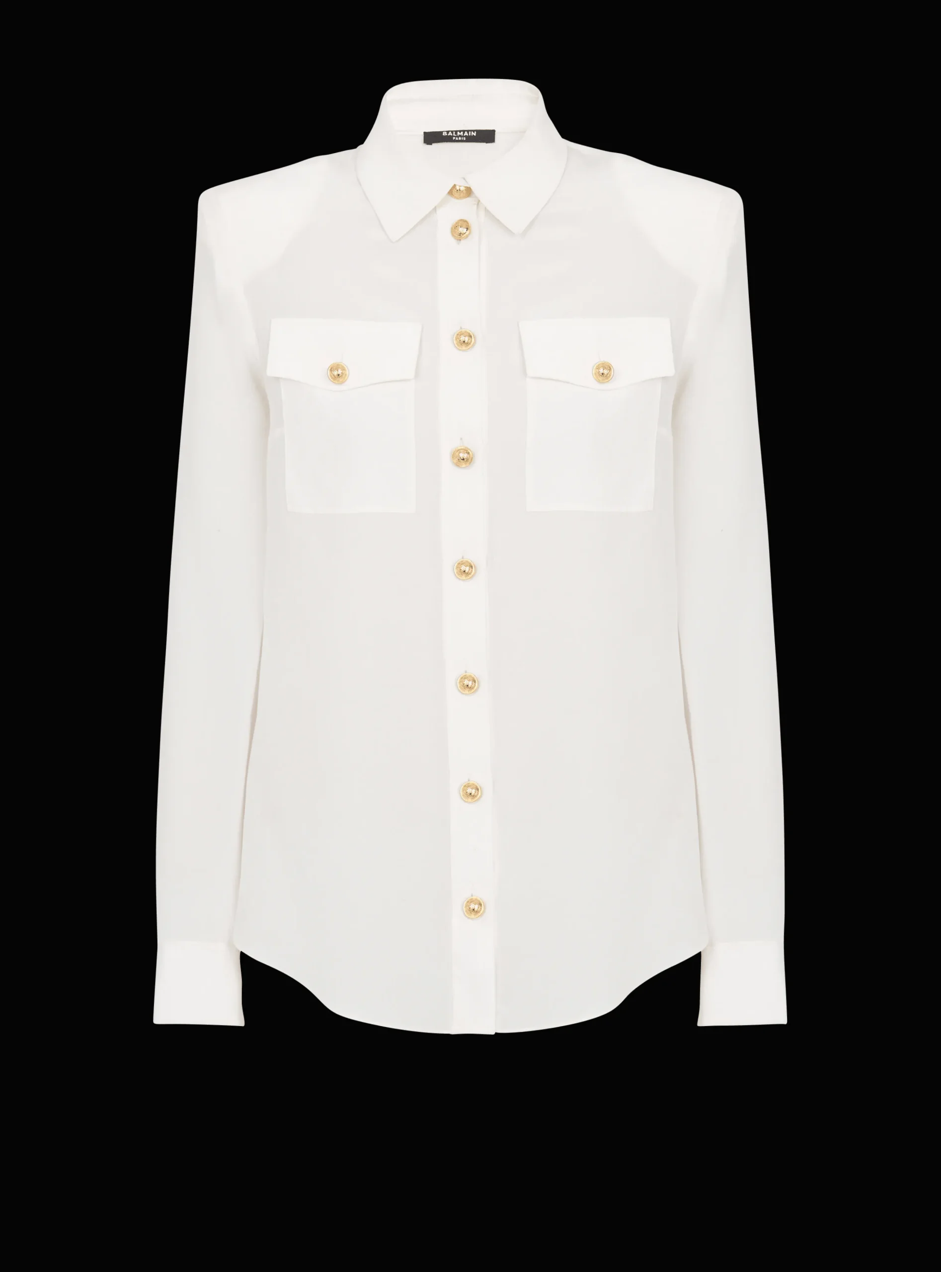 Crepe Shirt With Golden Buttons-Balmain Best Sale