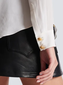 Crepe Shirt With Golden Buttons-Balmain Best Sale