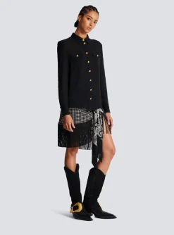 Crepe Shirt With Golden Buttons-Balmain Sale