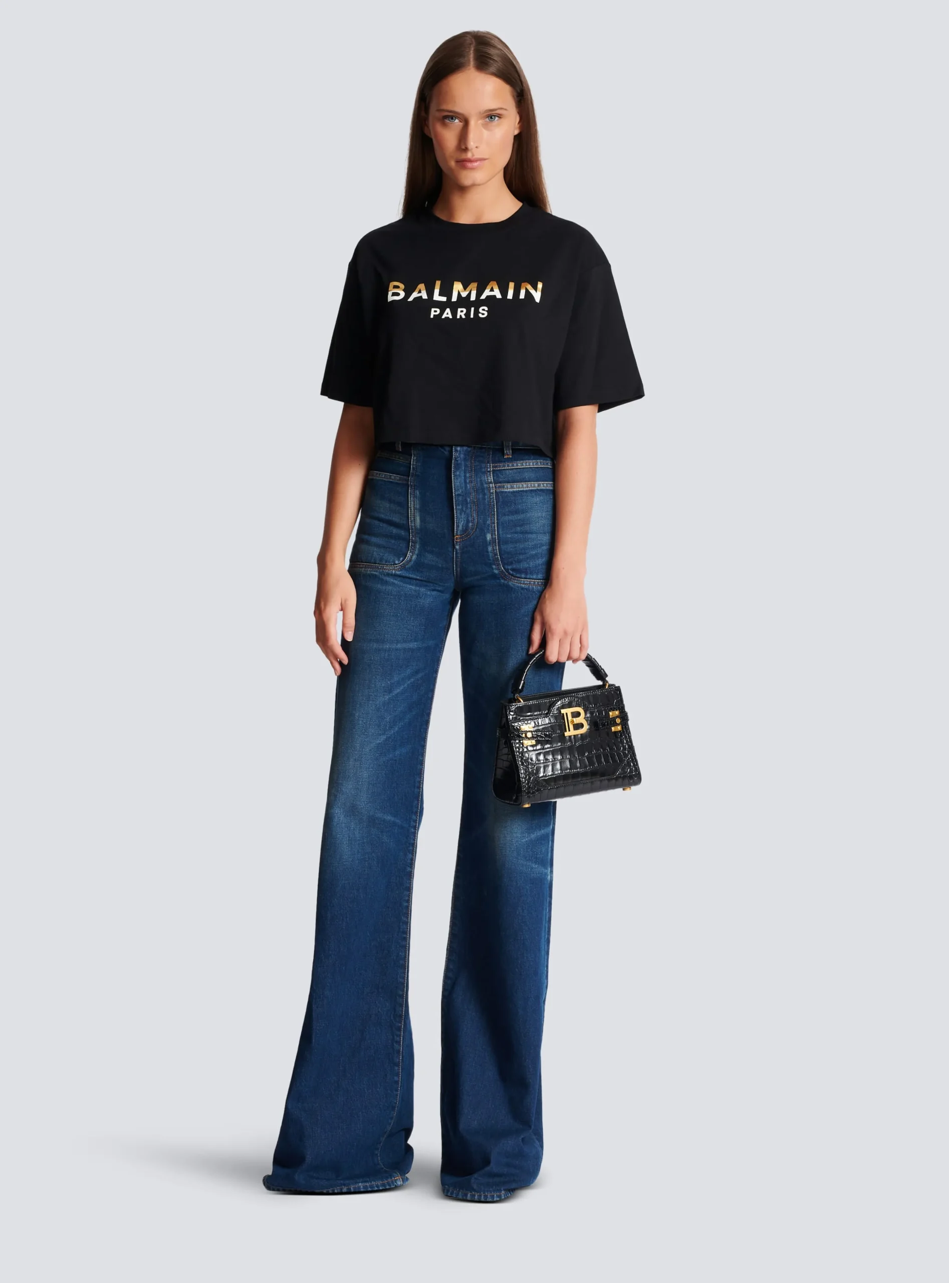 Cropped Paris T-shirt-Balmain Hot