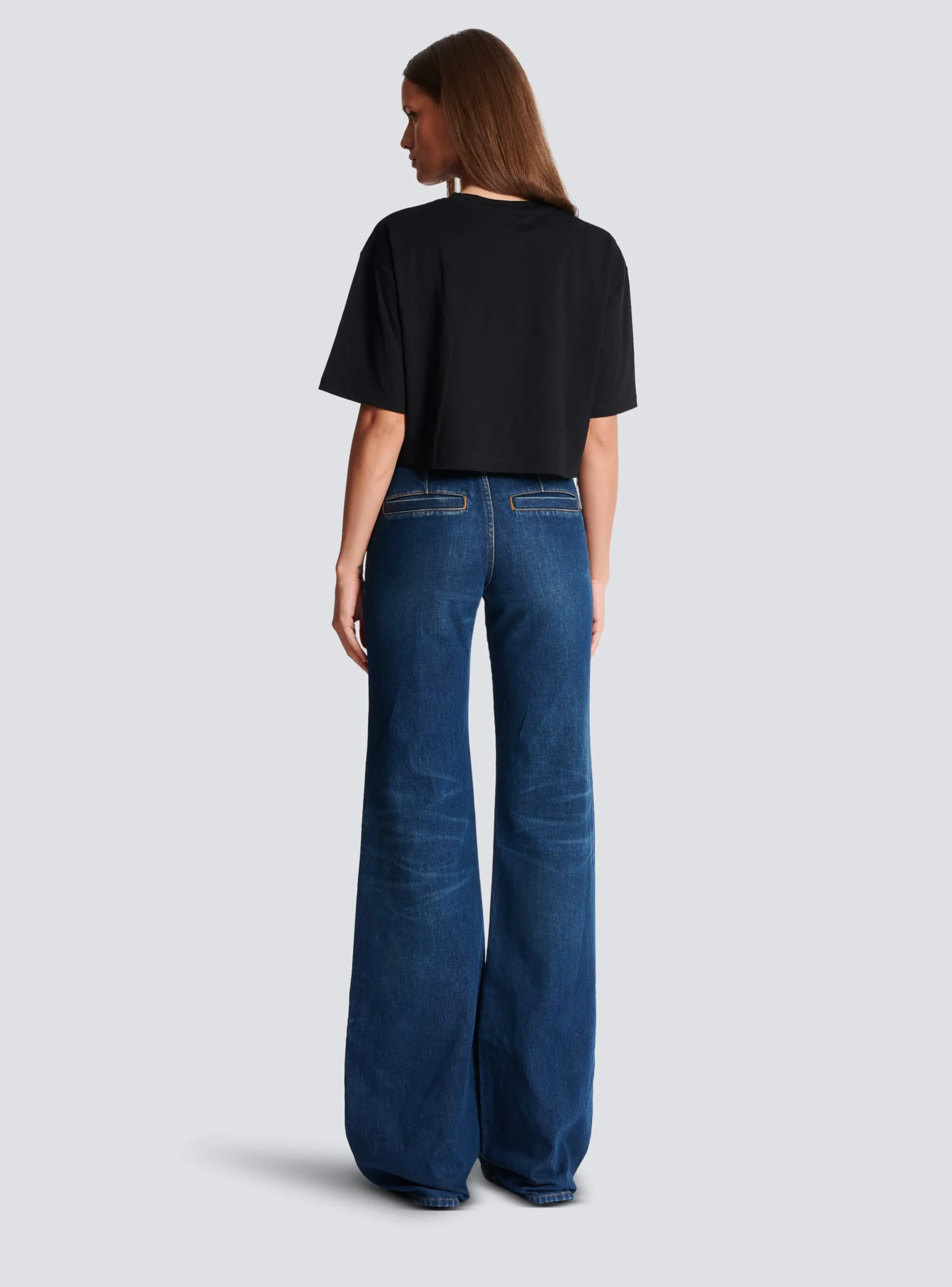 Cropped Paris T-shirt-Balmain Hot