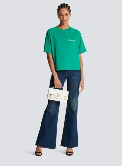 Cropped Signature T-shirt-Balmain Hot
