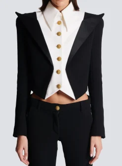 Cropped 6-button Crepe Jacket-Balmain Cheap