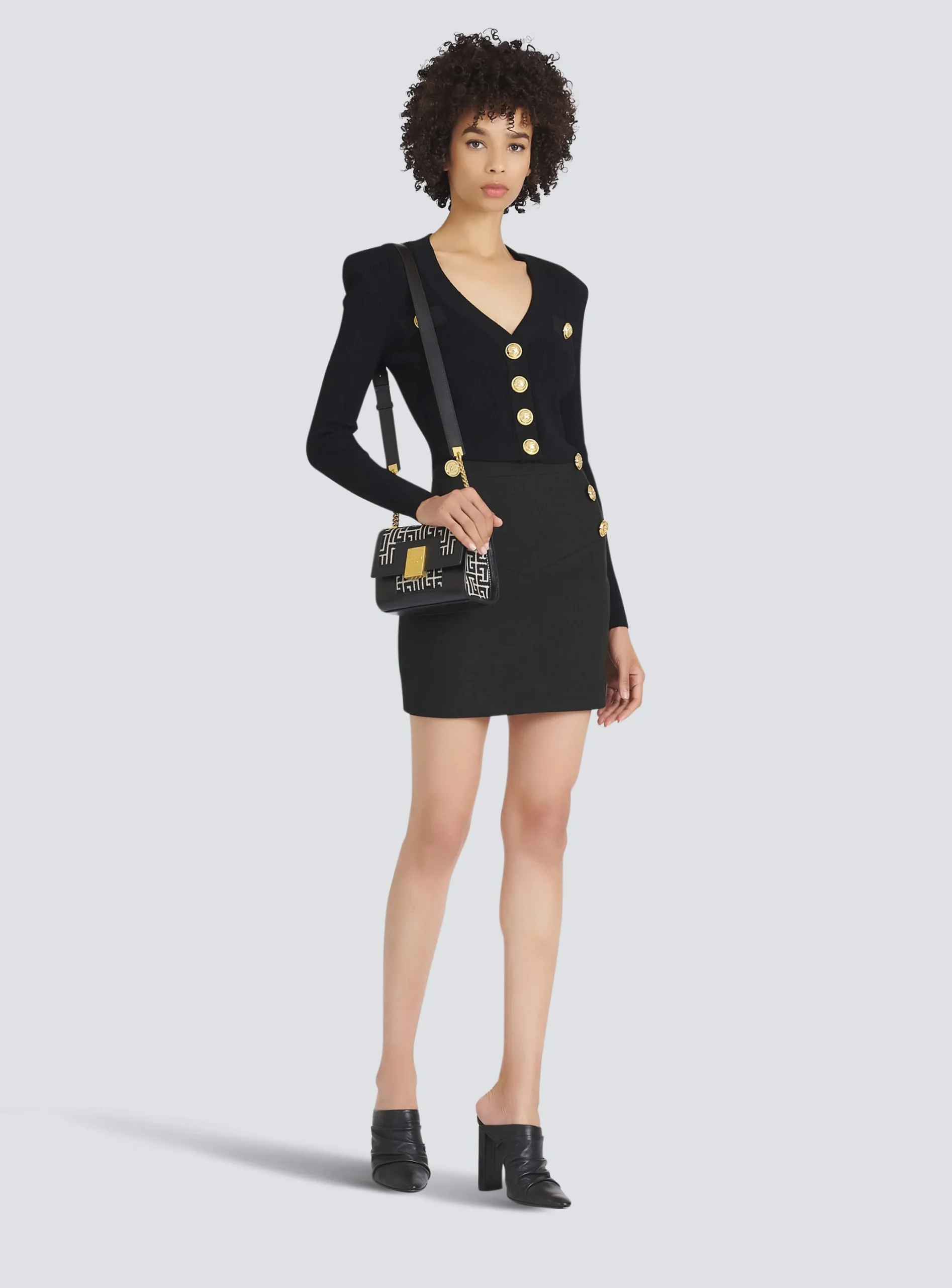 Cropped Eco-designed Knit Cardigan With Gold-tone Buttons-Balmain Hot