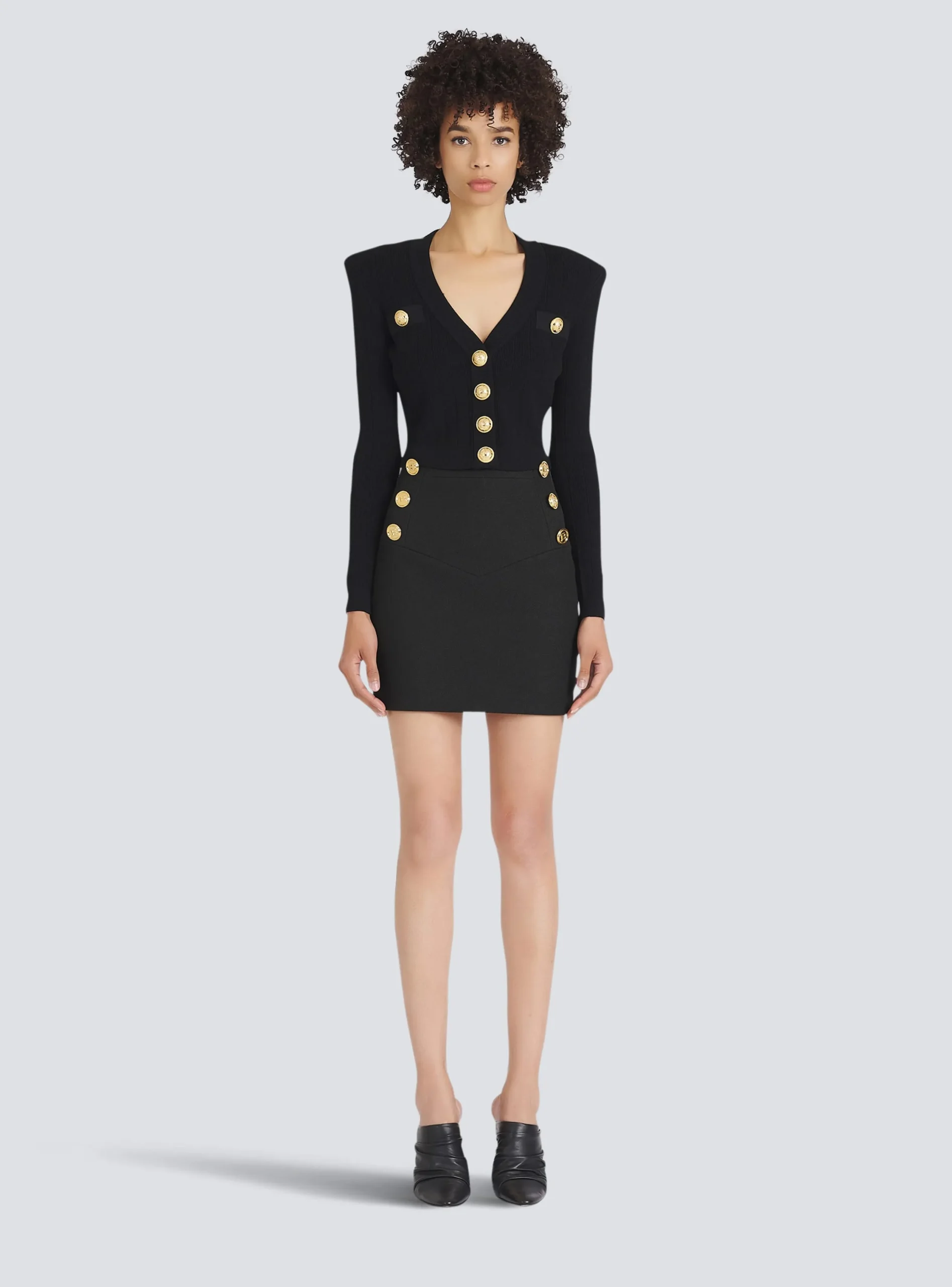 Cropped Eco-designed Knit Cardigan With Gold-tone Buttons-Balmain Hot