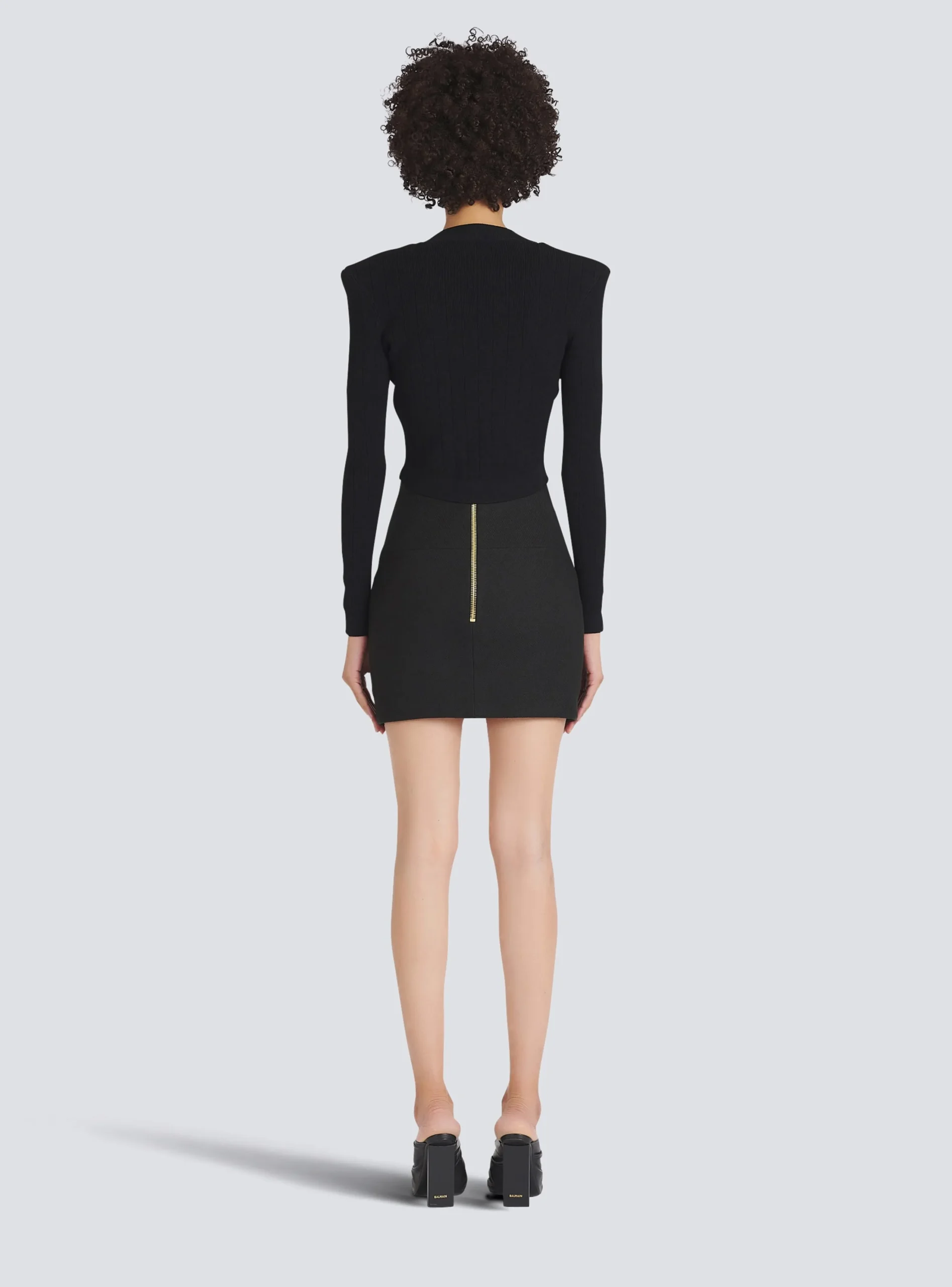 Cropped Eco-designed Knit Cardigan With Gold-tone Buttons-Balmain Hot