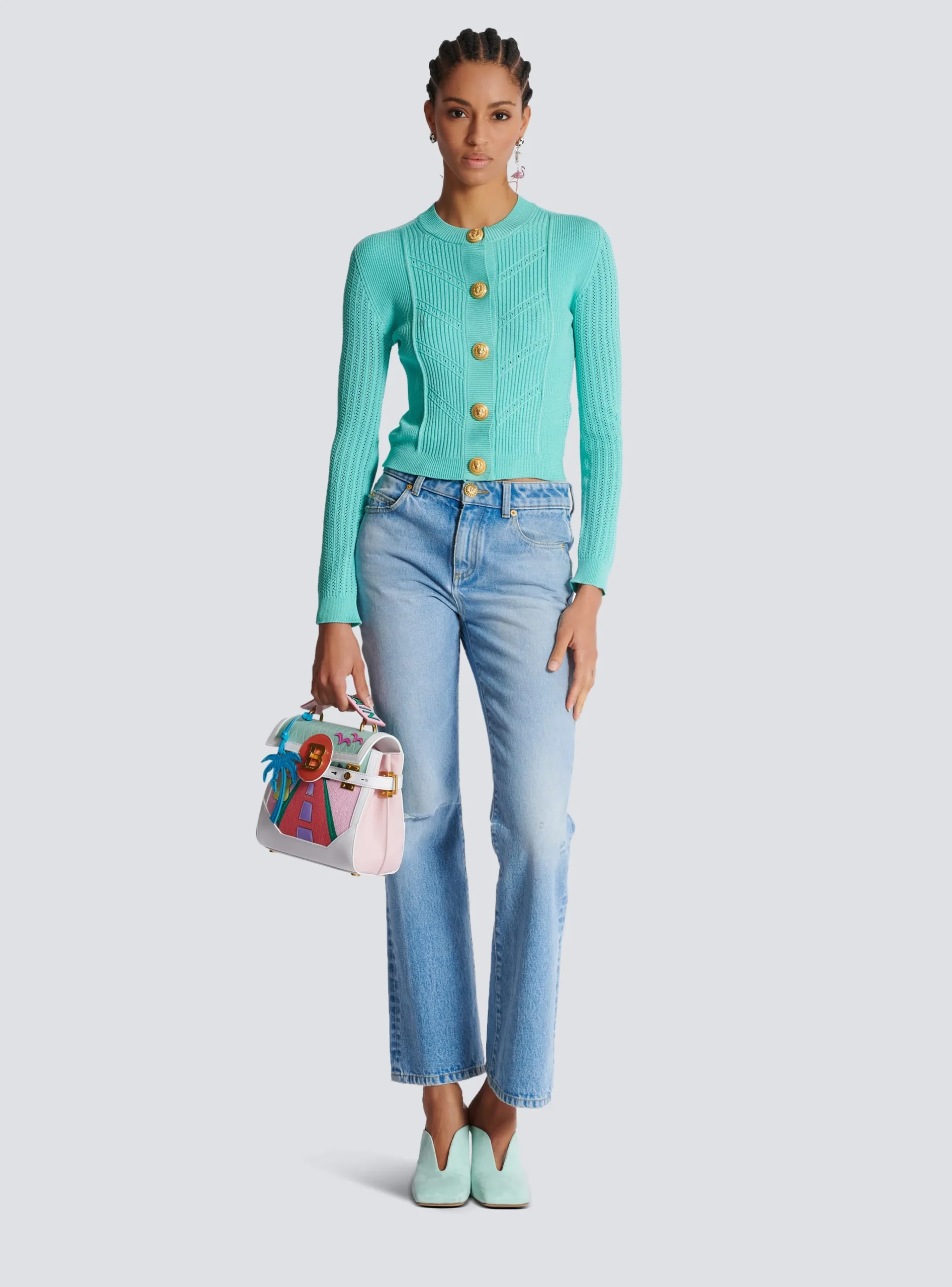 Cropped Knit Cardigan-Balmain Discount