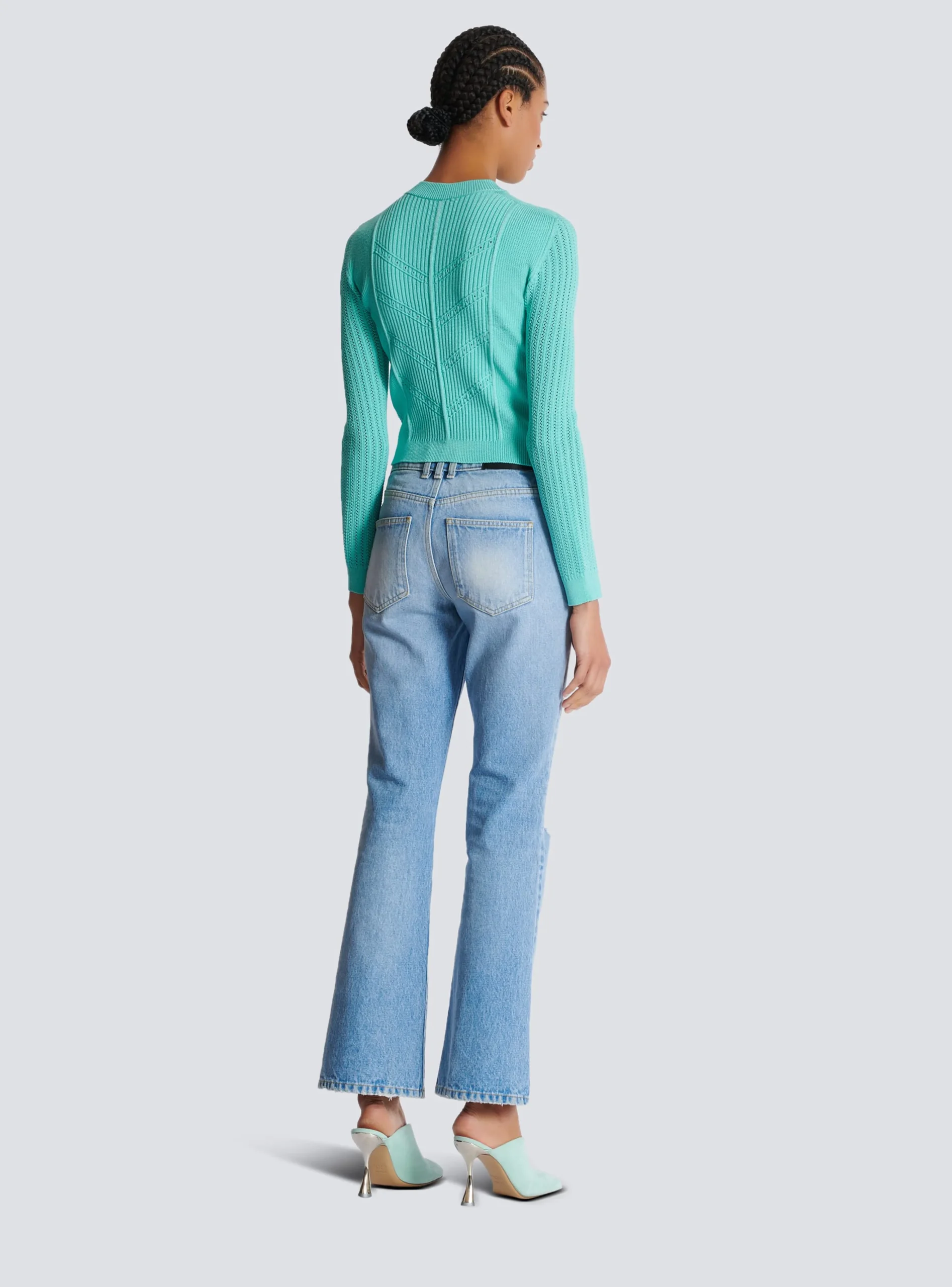 Cropped Knit Cardigan-Balmain Discount
