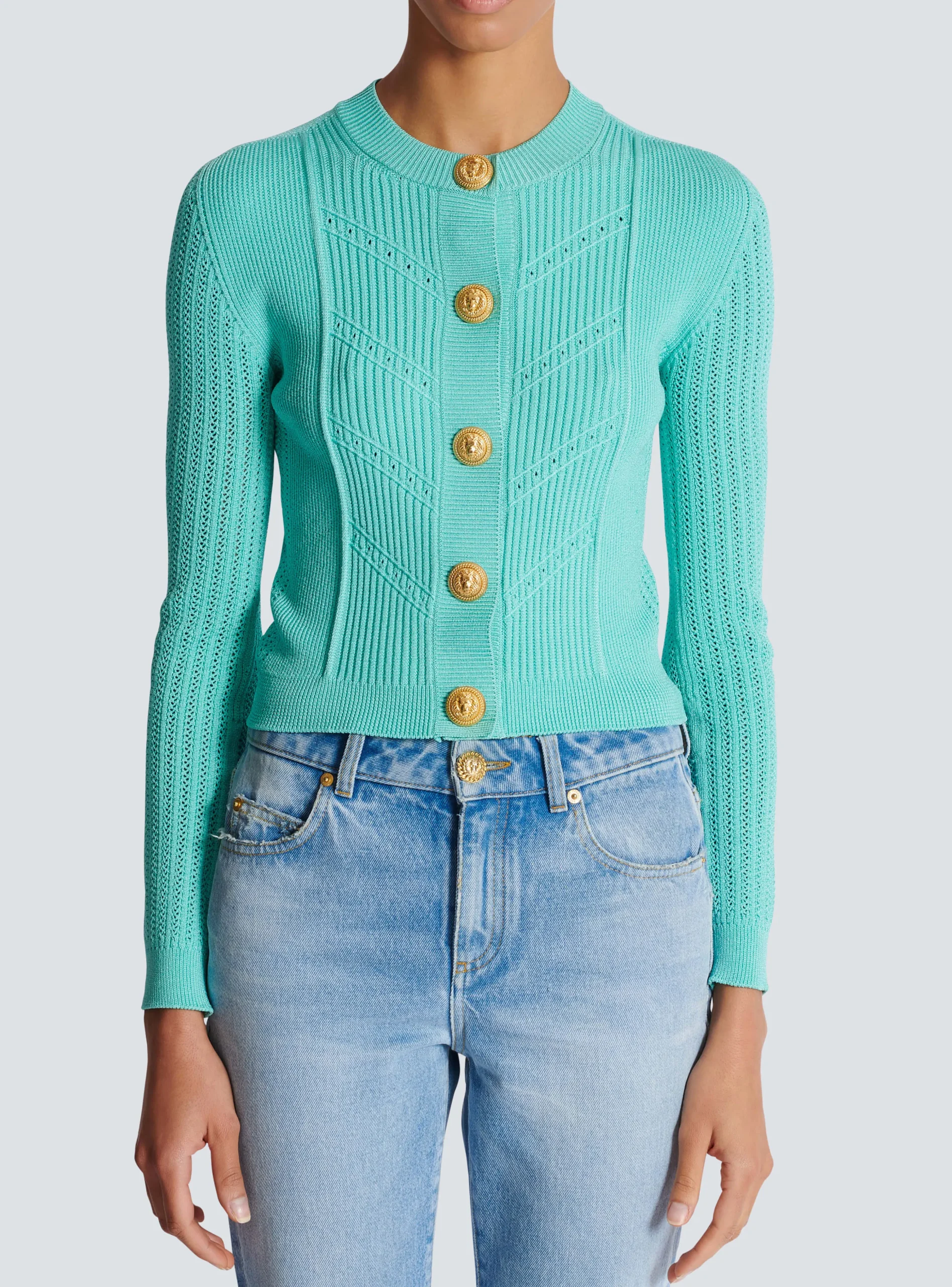 Cropped Knit Cardigan-Balmain Discount