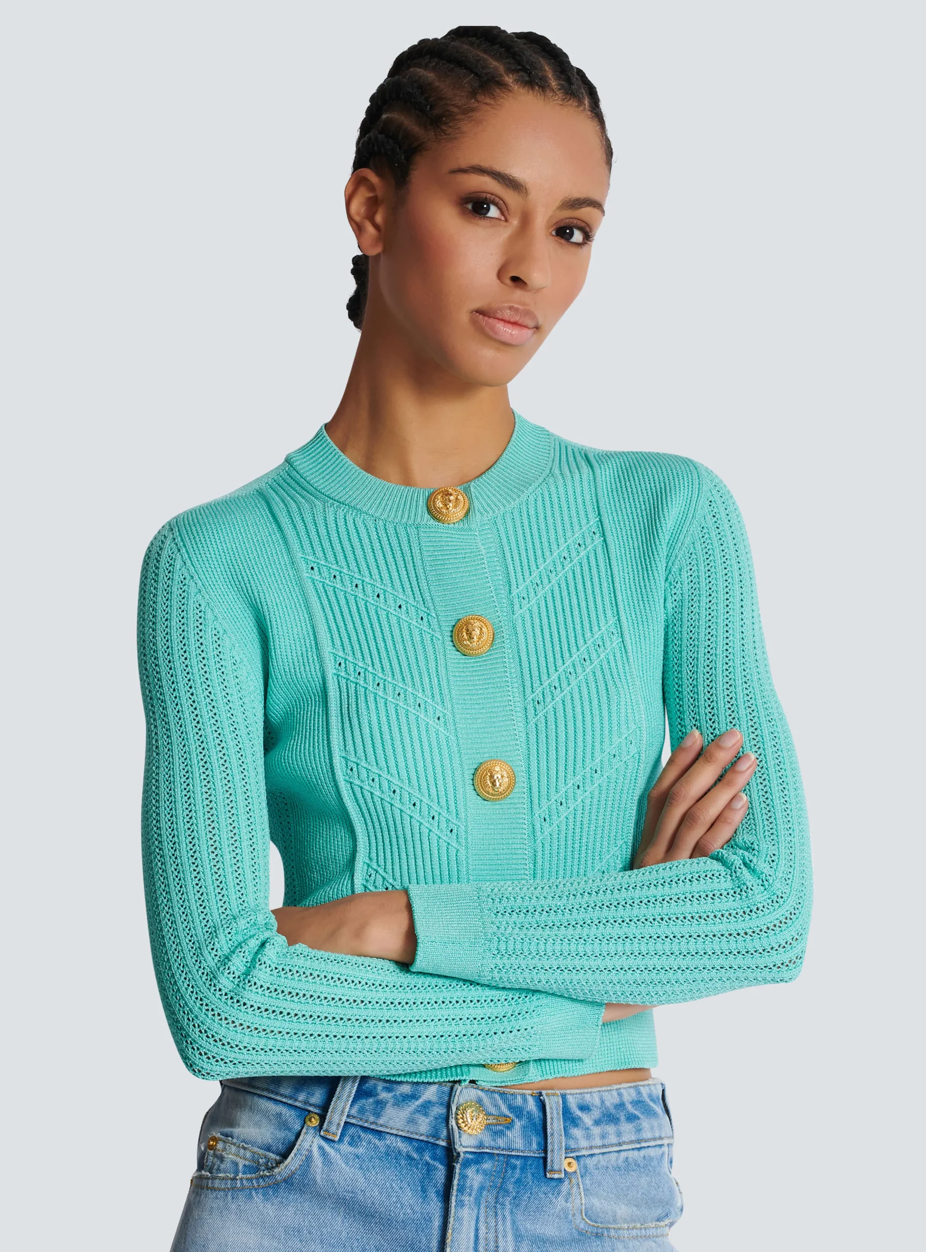 Cropped Knit Cardigan-Balmain Discount