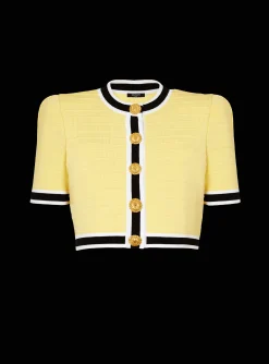 Cropped Knit Cardigan-Balmain Best Sale