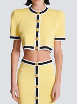 Cropped Knit Cardigan-Balmain Best Sale