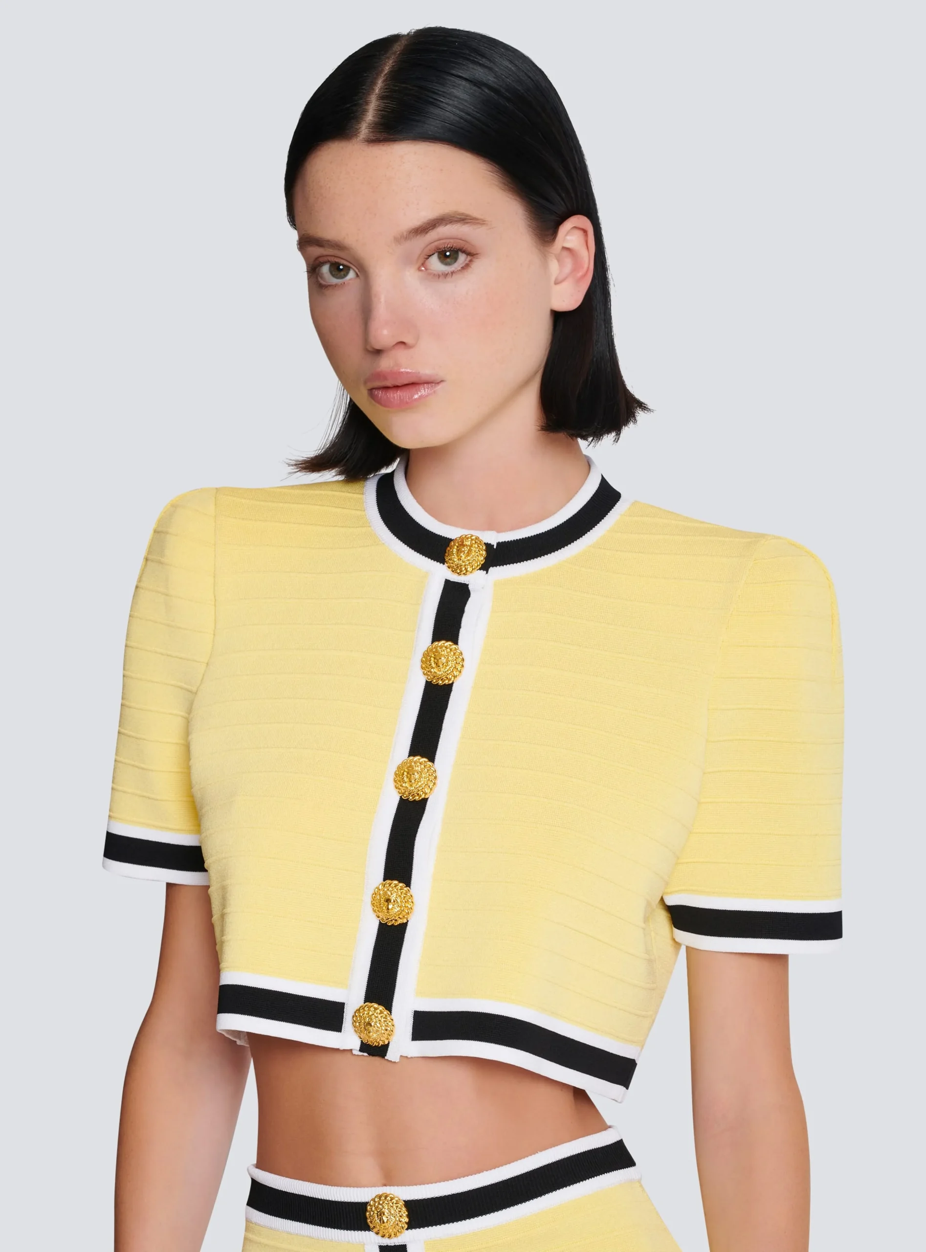Cropped Knit Cardigan-Balmain Best Sale
