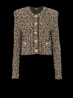 Cropped Lurex Tweed Jacket-Balmain Store