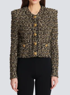 Cropped Lurex Tweed Jacket-Balmain Store