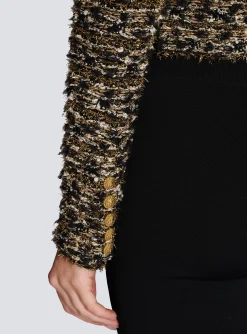 Cropped Lurex Tweed Jacket-Balmain Store