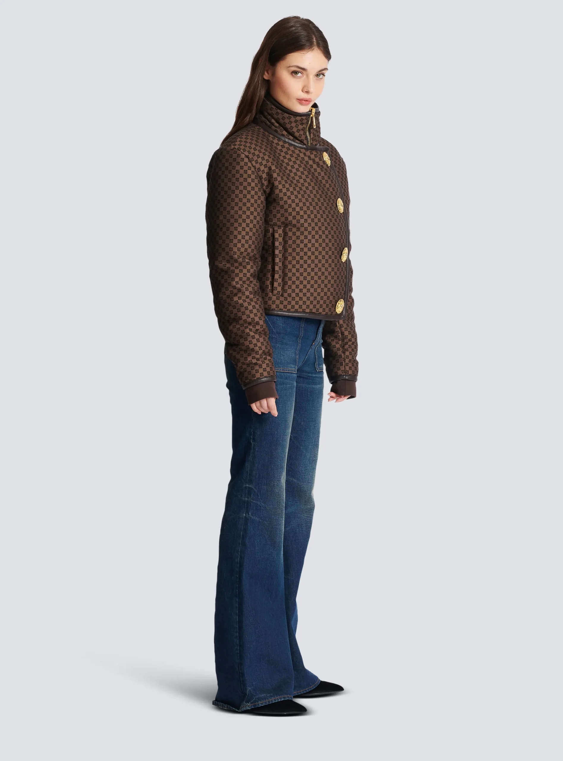 Cropped Mini Monogram Jacket-Balmain Cheap