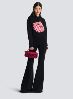 Cropped Neon-print Sweatshirt-Balmain Best