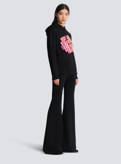 Cropped Neon-print Sweatshirt-Balmain Best