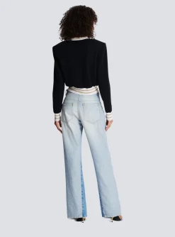 Cropped Wool Jumper With Logo-Balmain Sale