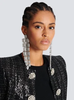 Crystal Crocodile Earrings-Balmain Sale