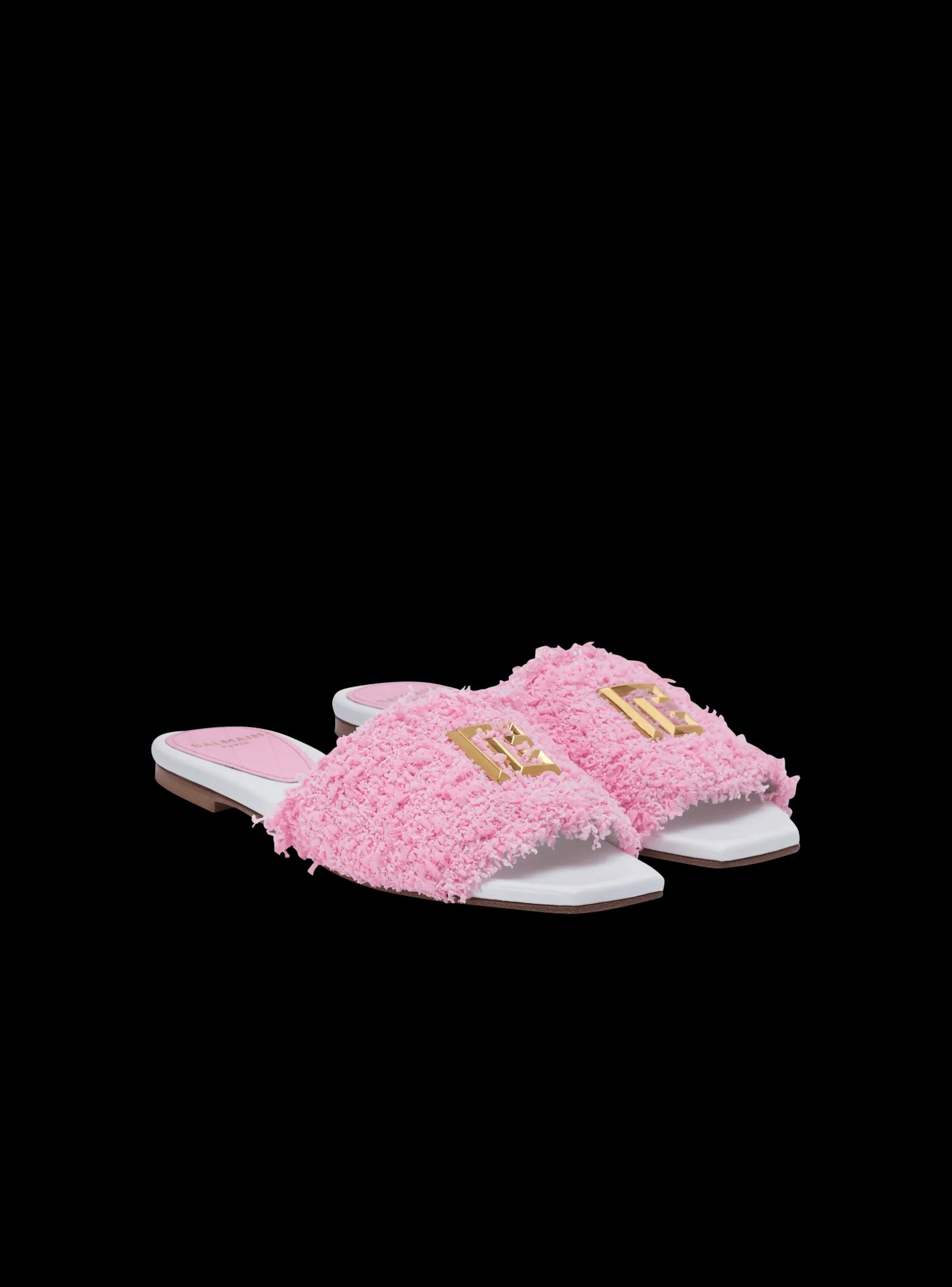 Dafne Leather And Tweed Mules-Balmain Shop