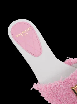 Dafne Leather And Tweed Mules-Balmain Shop