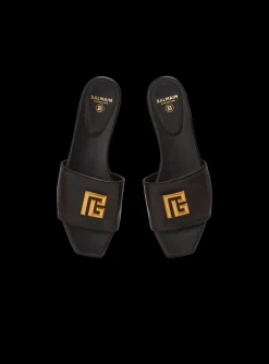 Dafne Smooth Calfskin Leather Mules-Balmain Store