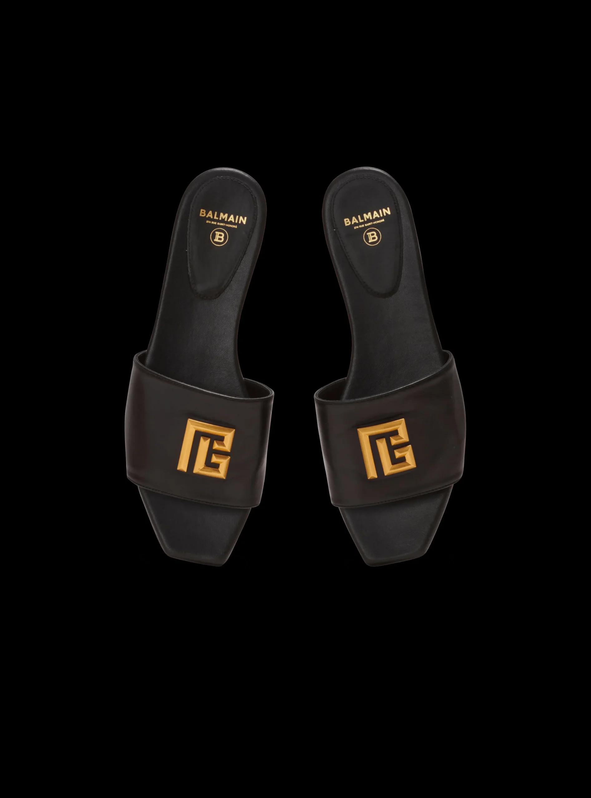 Dafne Smooth Calfskin Leather Mules-Balmain Store