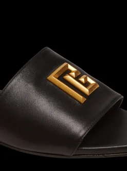 Dafne Smooth Calfskin Leather Mules-Balmain Store